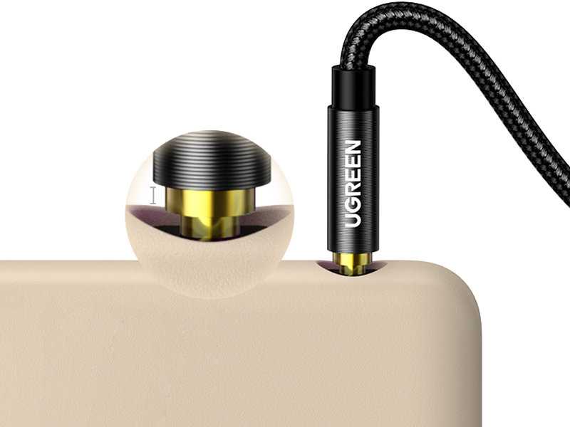 Ugreen audio kabelis AUX angled minijack 3.5 mm 2m mėlynas (AV112)