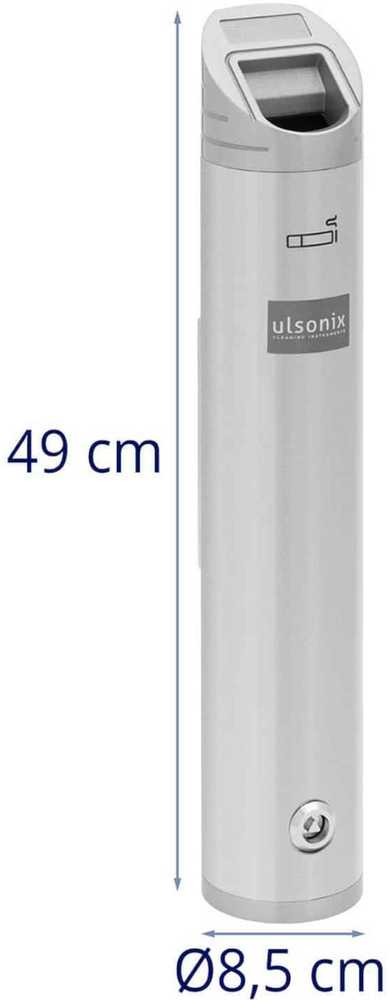 Peleninė Ulsonix, išorinė sieninė peleninė, uždara, 1,8 l - sidabrinė