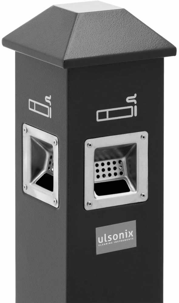 Peleninė Ulsonix, laisvai pastatoma, uždara, geležinė peleninė, 3,5 l - tamsiai pilka