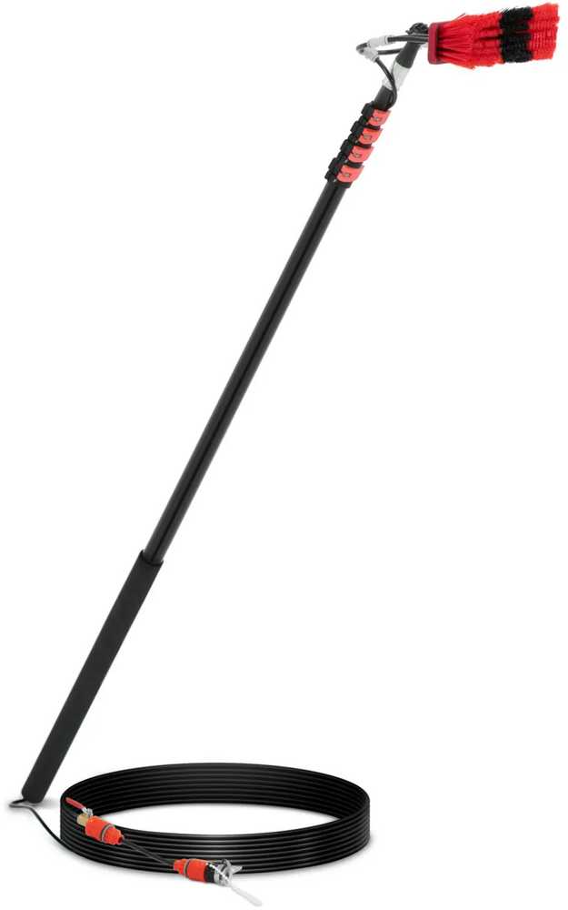Ulsonix Teleskopinis šepetys su vandens jungtimi langų ir plokščių plovimui, plotis 35 cm, 175-720 cm