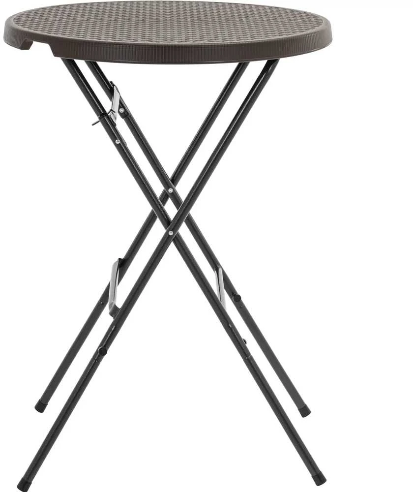 Uniprodo maitinimo stalas sodo sulankstomas apvalus 79 x 110 cm juoda