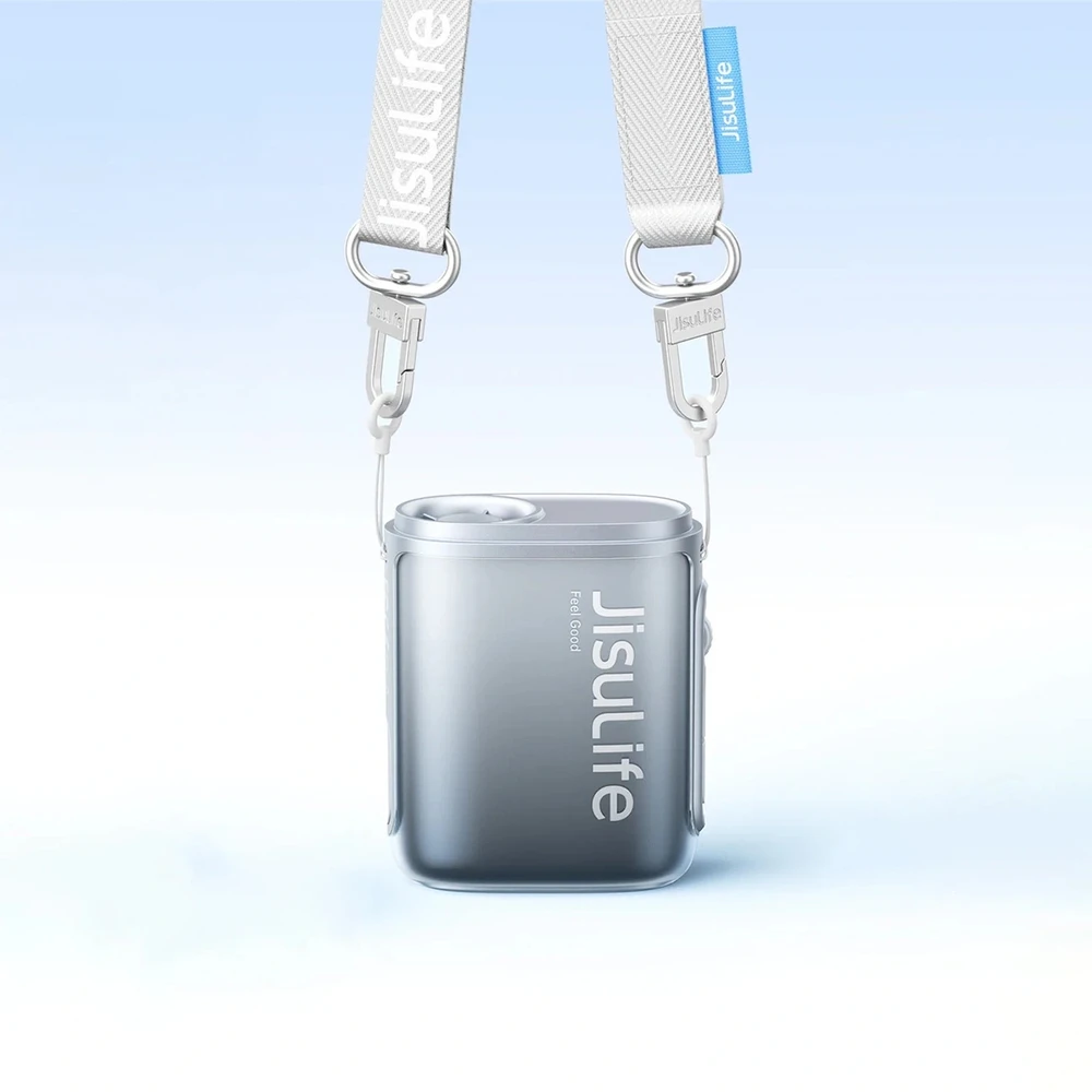 „Jisulife Neck Fan 5“ 4500mAh mini ventiliatorius su dirželiu - Juodas