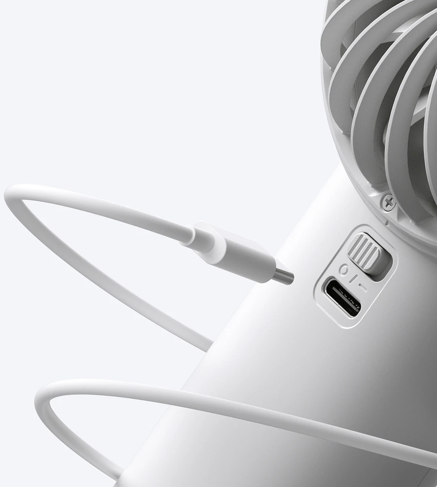 „Jisulife“ nešiojamasis ventiliatorius „Life4“, 3600 mAh, nešiojamas USB ventiliatorius – pilkas