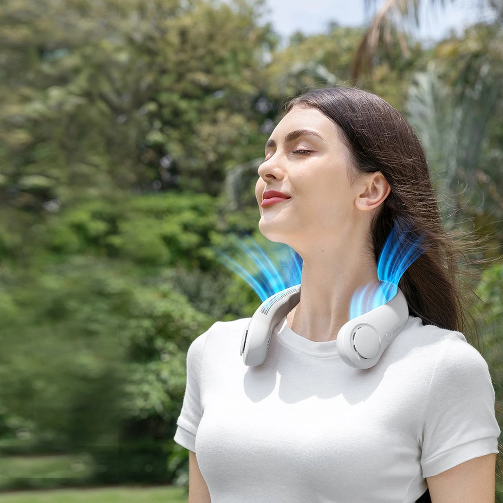 Jisulife Neck Fan 3 4000mAh nešiojamas kaklo ventiliatorius - pilka