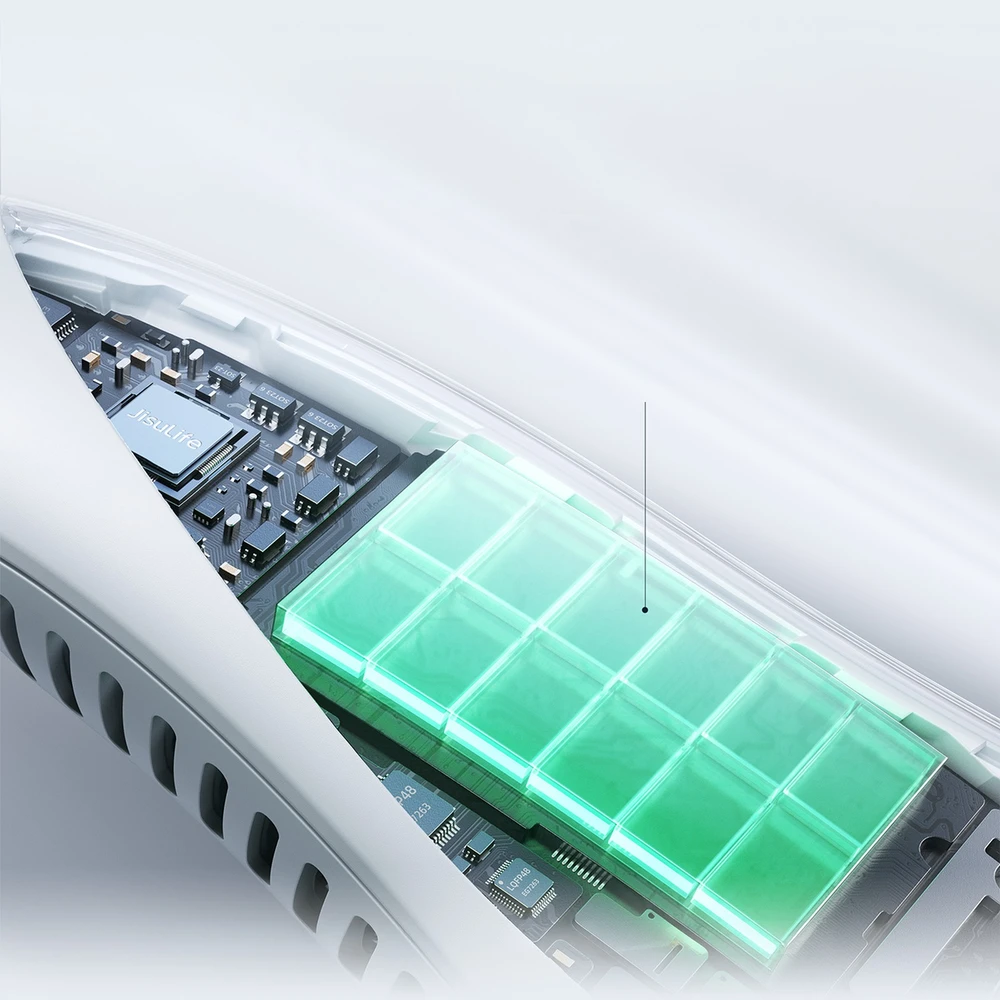 Jisulife Neck Fan 3 4000mAh nešiojamas kaklo ventiliatorius - pilka