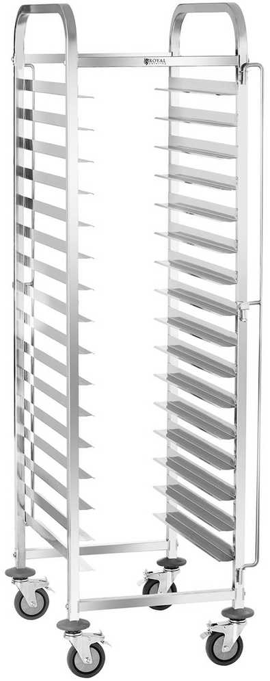 Maitinimo padavėjo vežimėlis 16 padėklų konteinerių 60 x 40 cm gabenimui Royal Catering RCTW-16TB.1