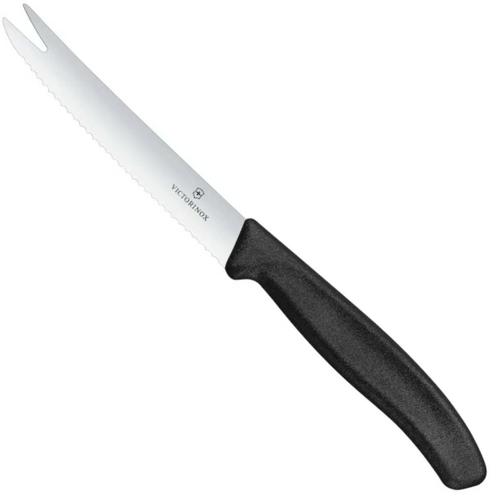 Victorinox Victorinox virtuvinis peilis, dantytas sūrio ašmenys 11 cm, juoda