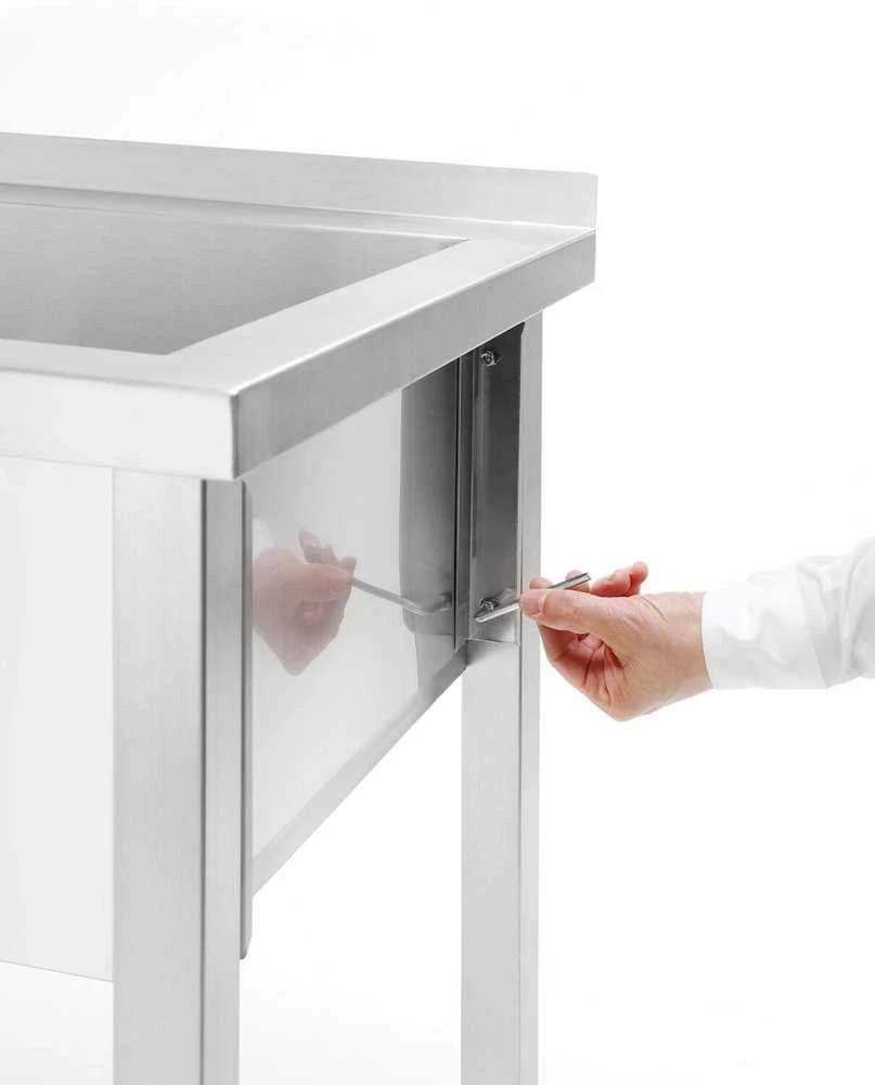 Vieno dubens kriauklė virtuvei „Budget Line STAL“ 1000 x 600 x 850 mm - „Hendi 811023“