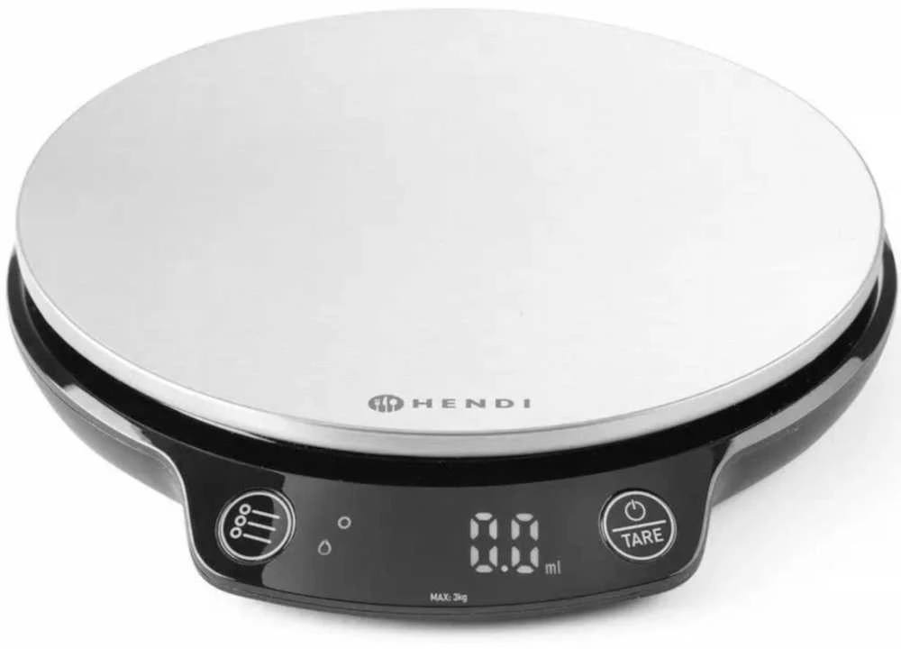 Virtuvinės svarstyklės elektroniczna su timerem 3 000 g / 0.1 g - Hendi 580011
