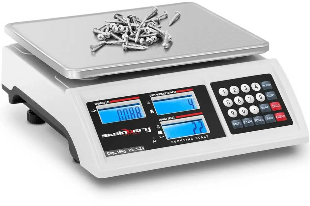 Virtuvinės svarstyklės Steinberg Systems Komercinių parduotuvių svarstyklių skaičiavimas LCD RS232 15000 g / 0,2 g
