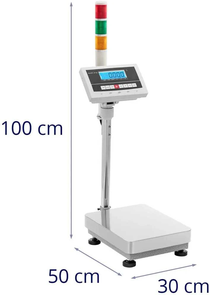 Steinberg Systems Sandėlio platforminės svarstyklės su LCD šviesos kolona 30 kg / 0,001 kg