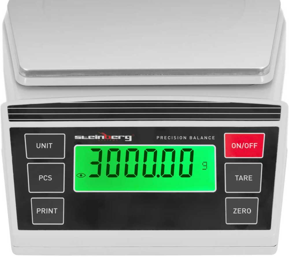 Virtuvinės svarstyklės Steinberg Systems Tikslios LCD juvelyrikos laboratorinės svarstyklės 0,2-3000g / 0,01g