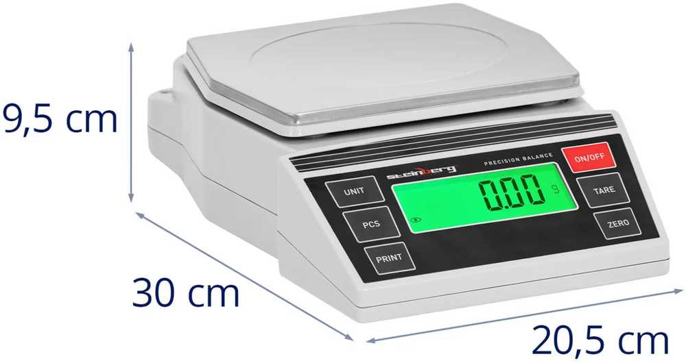 Virtuvinės svarstyklės Steinberg Systems Tikslios LCD juvelyrikos laboratorinės svarstyklės 0,2-3000g / 0,01g