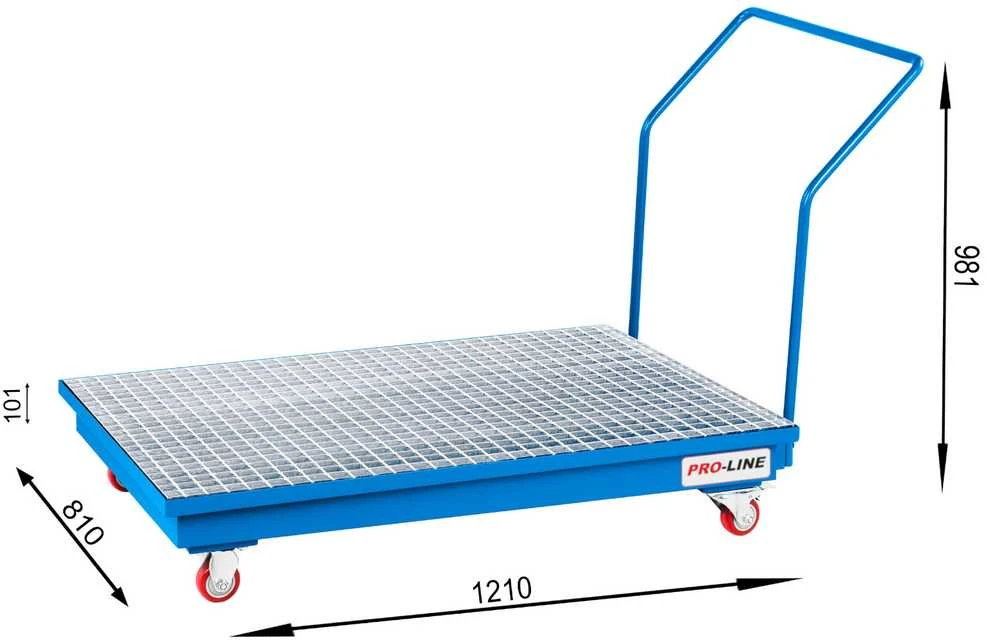 Mobilus lašų surinkimo padėklas 2 statinėms po 200 l PRO-LINE 1210x810x981 mm