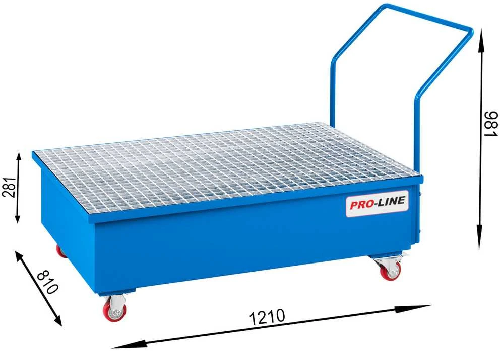 Mobilus lašų surinkimo padėklas 2 statinėms PRO-LINE 1210x810x981mm