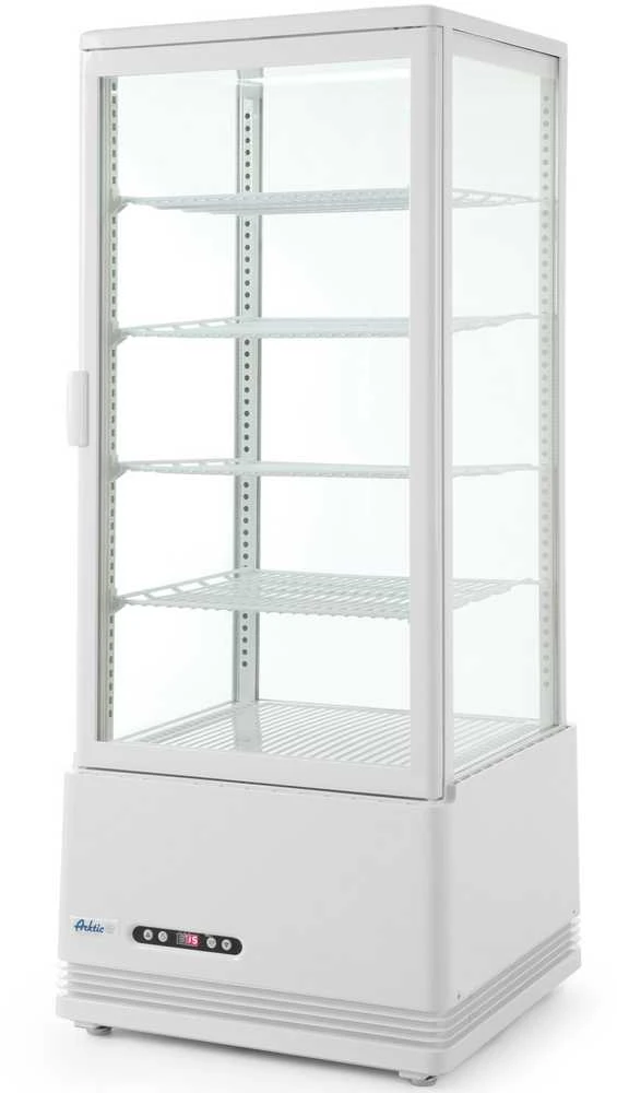 Šaldymo vitrina, stiklinė, 98L, 4 lentynos, balta ARKTIC Hendi 233665