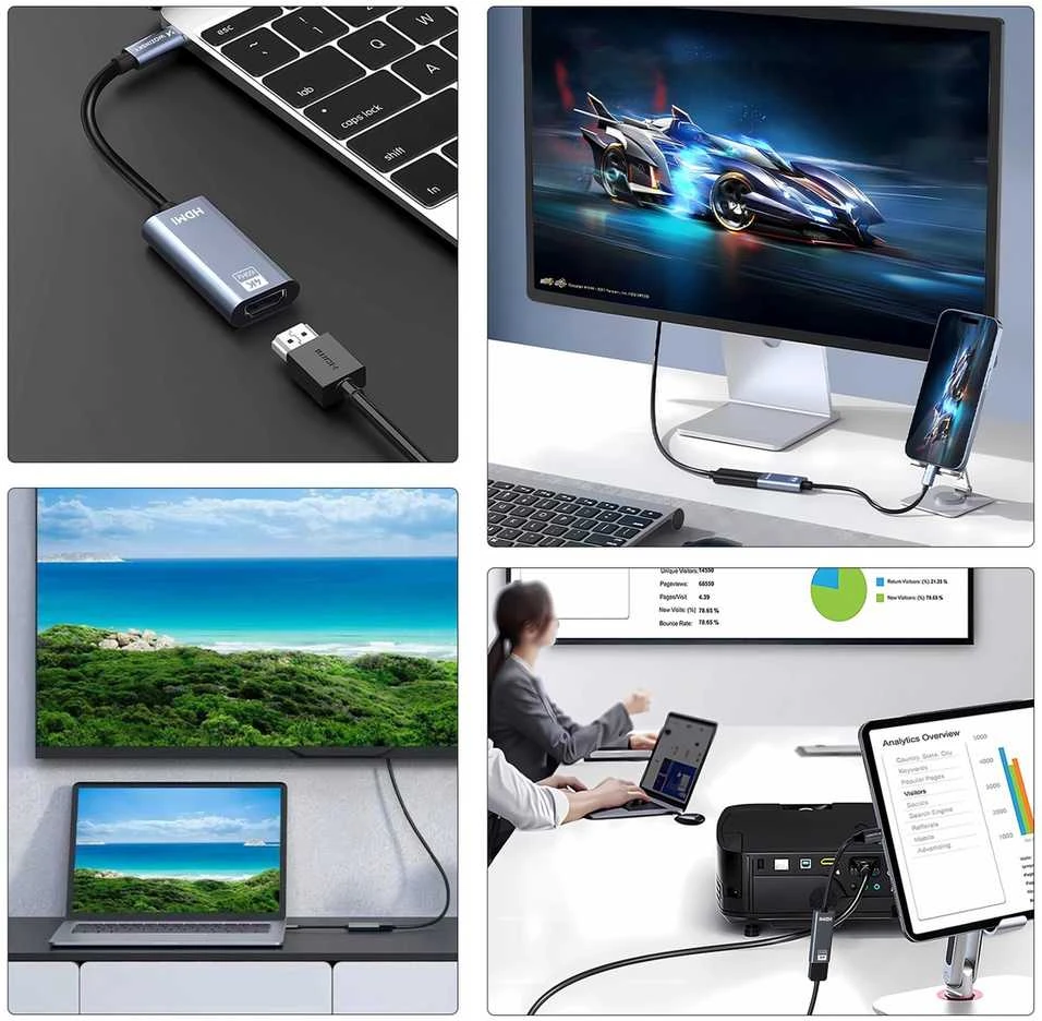 Wozinsky WACH-01 USB-C - HDMI 4K 60Hz Adapteris - Juodas