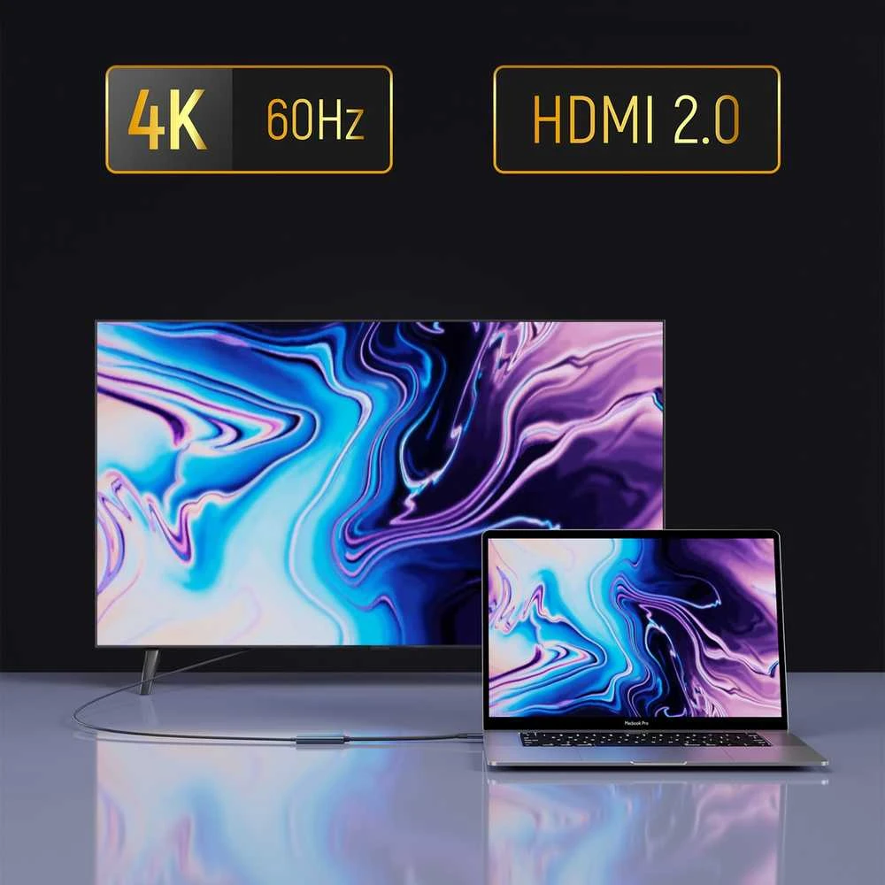 Wozinsky WACH-01 USB-C - HDMI 4K 60Hz Adapteris - Juodas