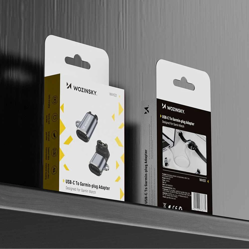 Wozinsky WAYGS1 USB-C Adapteris for Garmin Išmanusis laikrodis – pilkos spalvos