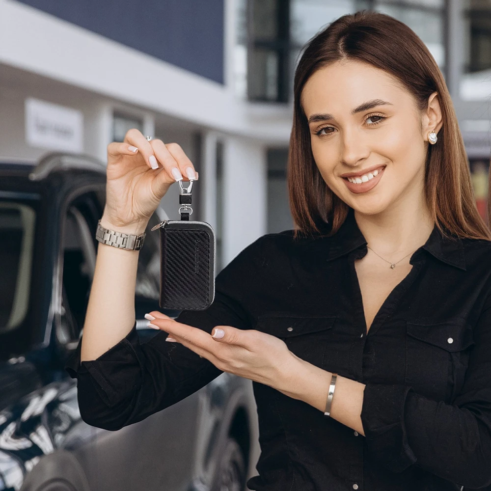 Wozinsky WBS-20 RFID apsaugos nuo vagystės automobilio raktų dėklas - Faradėjaus narvas - Juodas