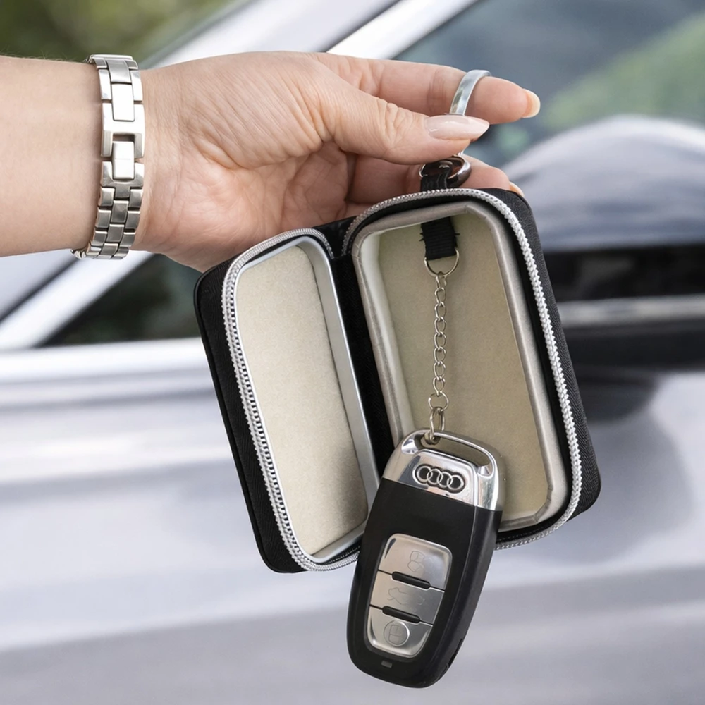 Wozinsky WBS-20 RFID apsaugos nuo vagystės automobilio raktų dėklas - Faradėjaus narvas - Juodas