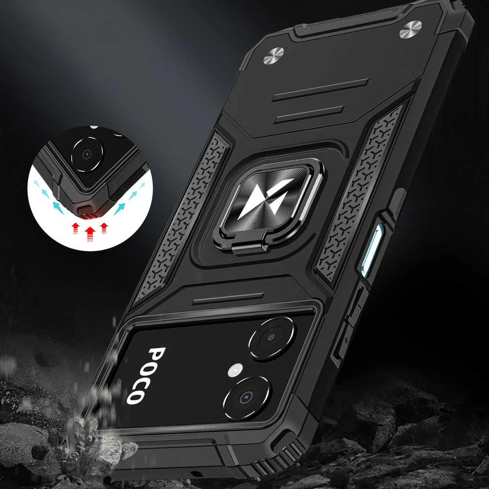 Wozinsky Dėklas Armored Case Samsung Galaxy A03 Magnetic Holder Ring Armor juoda