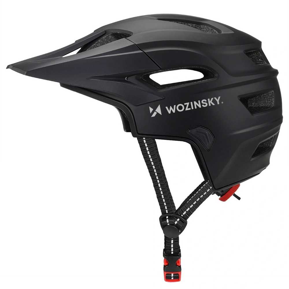 Dviratininko šalmas fullface Wozinsky su odpinanym daszkiem lekki 57-62 cm - juoda