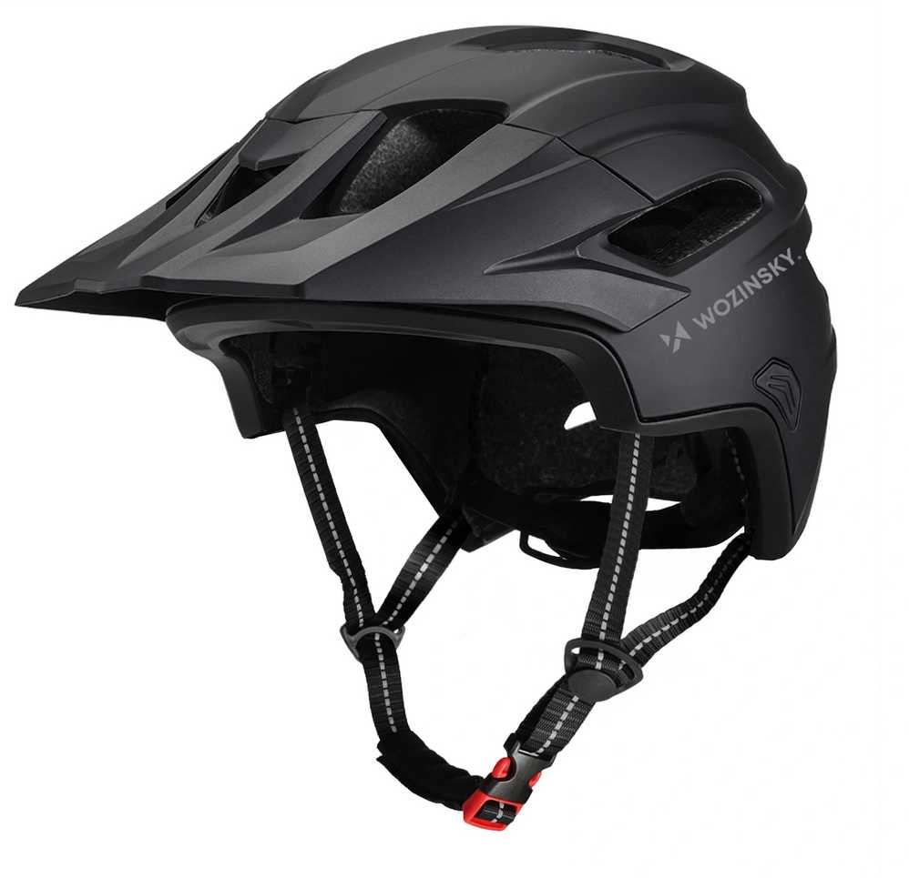 Dviratininko šalmas fullface Wozinsky su odpinanym daszkiem lekki 57-62 cm - juoda