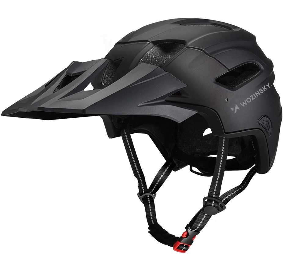Dviratininko šalmas fullface Wozinsky su odpinanym daszkiem lekki 57-62 cm - juoda