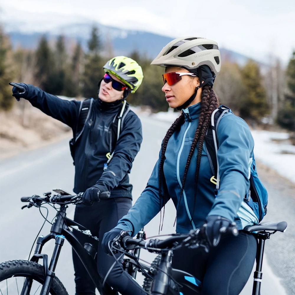 Wozinsky MTB dviračio šalmas su nuimamu skydeliu, lengvas, L - pastelinės žalios