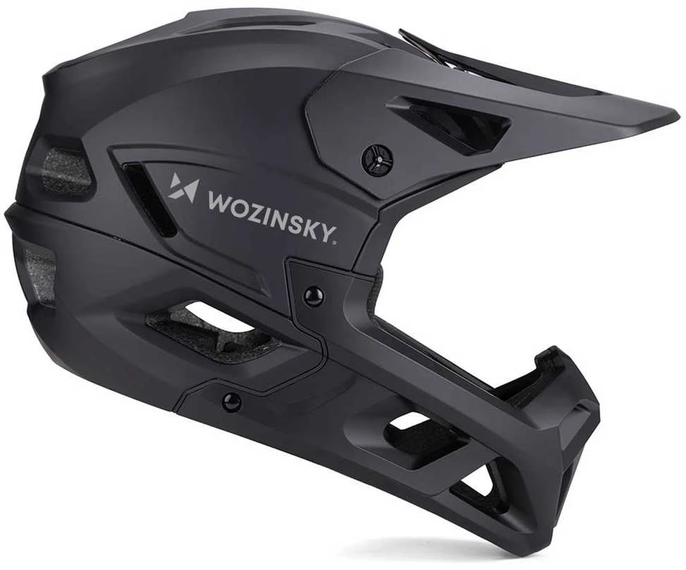 Wozinsky Dviračio šalmas su nuimamu skydeliu, 60-62 cm - Juodas