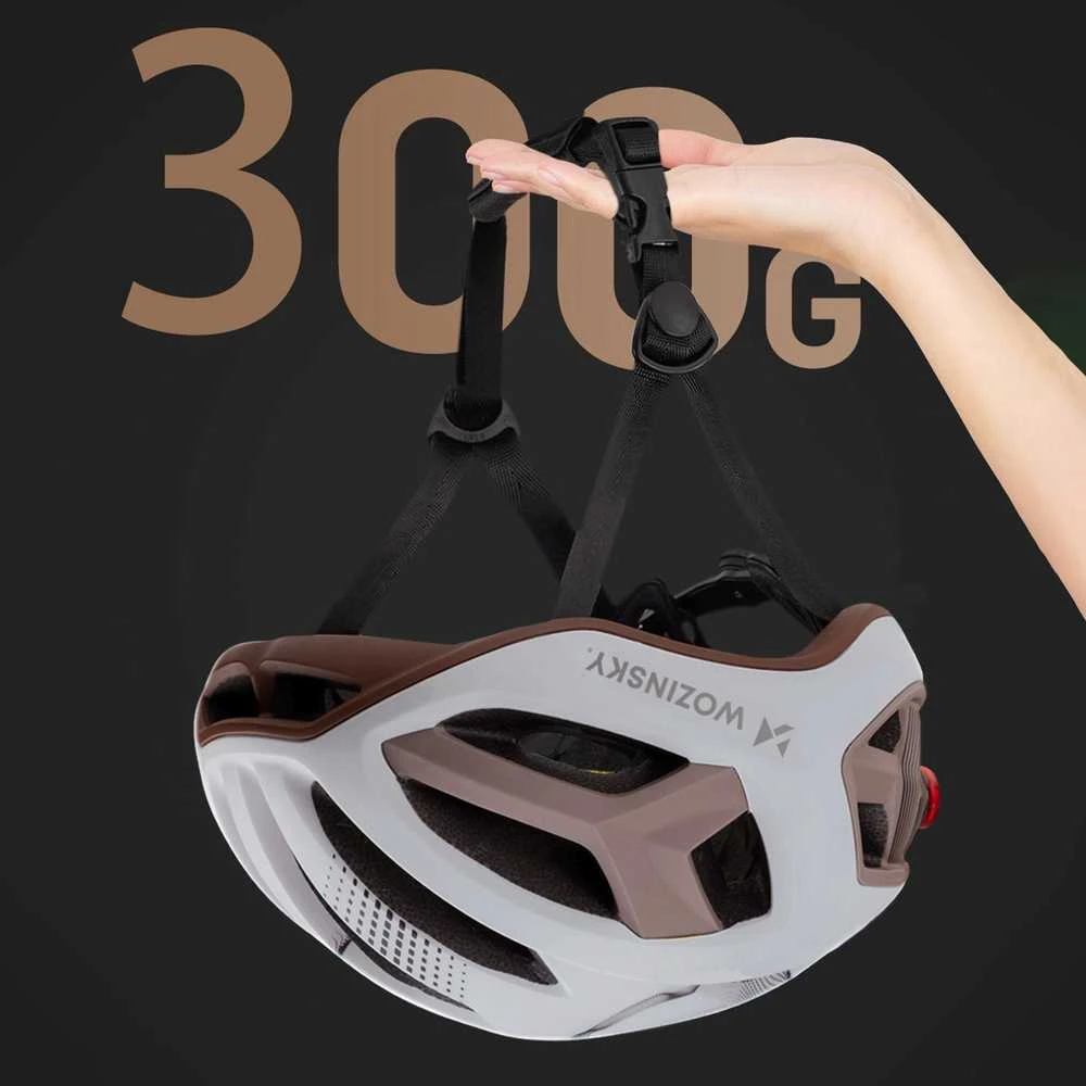 Wozinsky Ultralengvas plento dviratininko šalmas 54–58 cm – pilkai rudas