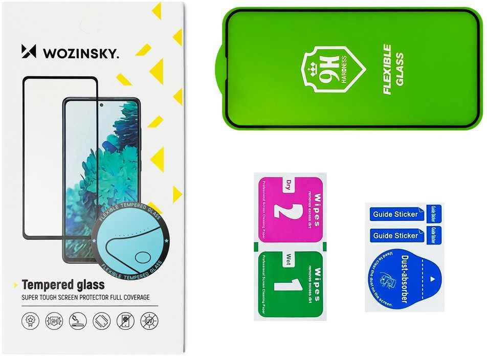 Wozinsky Folia szklana grūdintas stiklas su ramką na ekran Samsung Galaxy A22 4G Full Cover Flexi Nano juoda