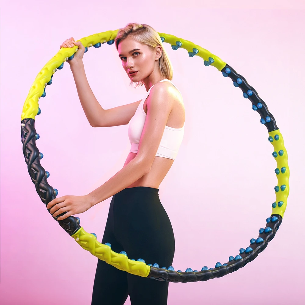 Wozinsky WHH-110 Hula Hoop masažuoklis su mazgeliais - Juodas ir Geltona