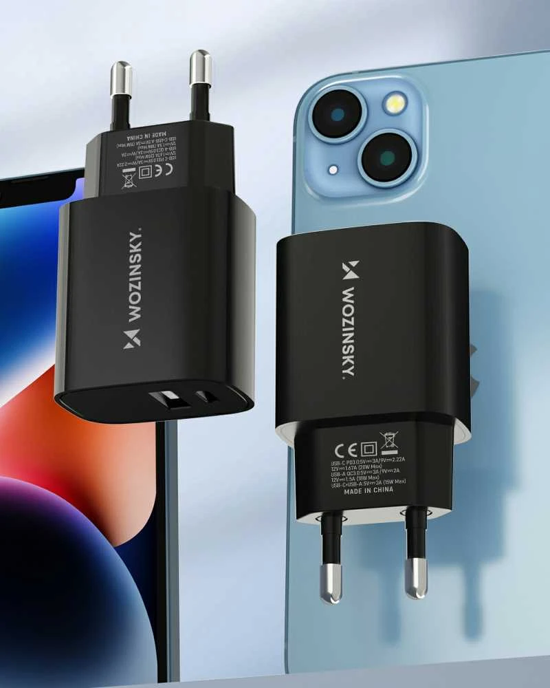 Įkroviklis Wozinsky (WGWCB) (1xUSB-C;1xUSB 3A 20W) juodas