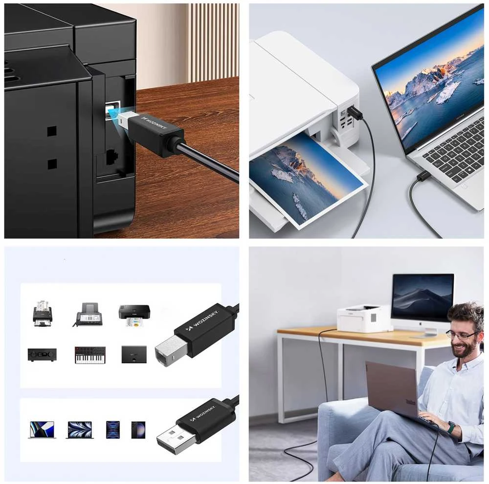 Wozinsky WKDDY4S USB-B - USB-A 480Mb/s kabelis 1 m - juodas