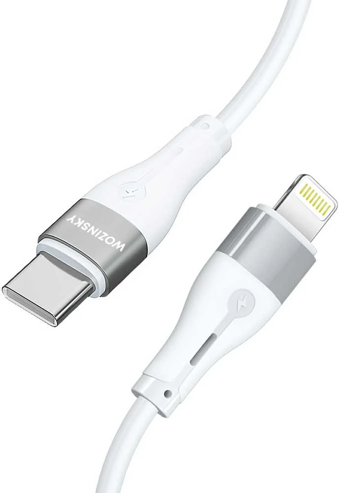 Wozinsky WSTCL1 Lightning / USB-C PD 27W kabelis 1 m – baltos spalvos