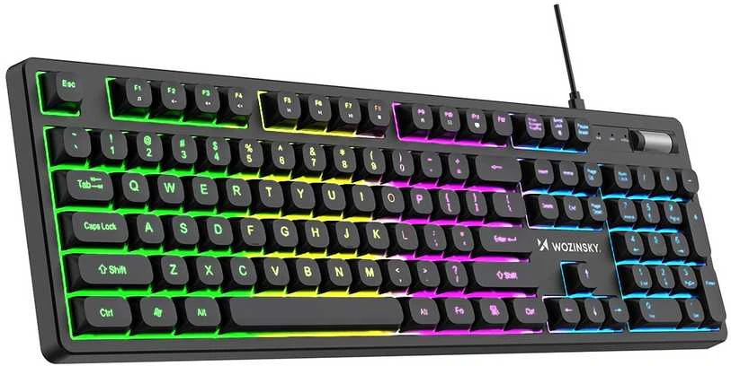 Wozinsky WKG-200 RGB Membrane Klaviatūra žaidimams su ratuku - Juodas