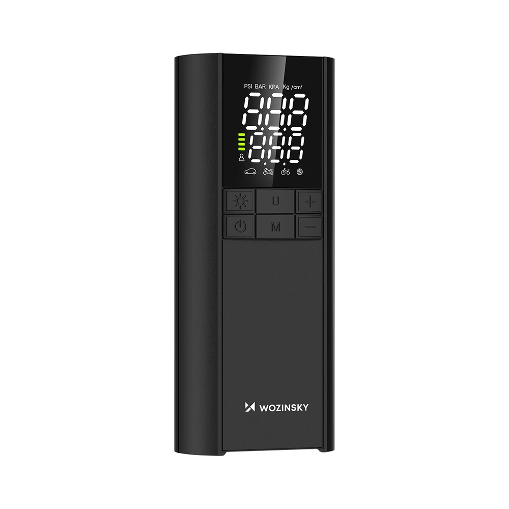 Wozinsky WPEP-8000 kompresorius, elektrinis siurblys, 8000 mAh išorinė baterija, žibintuvėlis - juodas