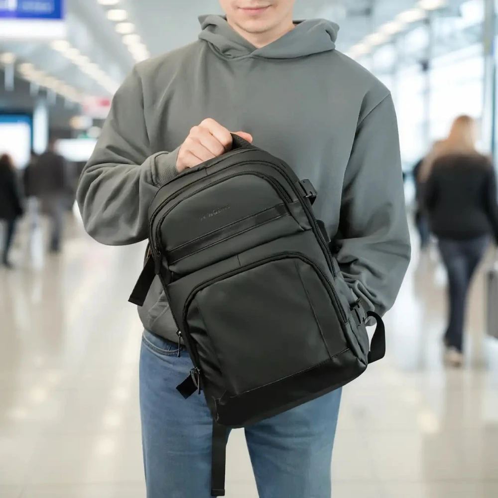 Wozinsky WPW-20L Backpack with Nešiojamas kompiuteris Pocket for 15" Travel 40x20x25 cm for Hand Luggage - Juodas