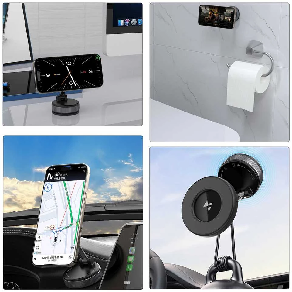 Automobilinis laikiklis Wozinsky WUSM-01 magnetinis pilkos spalvos