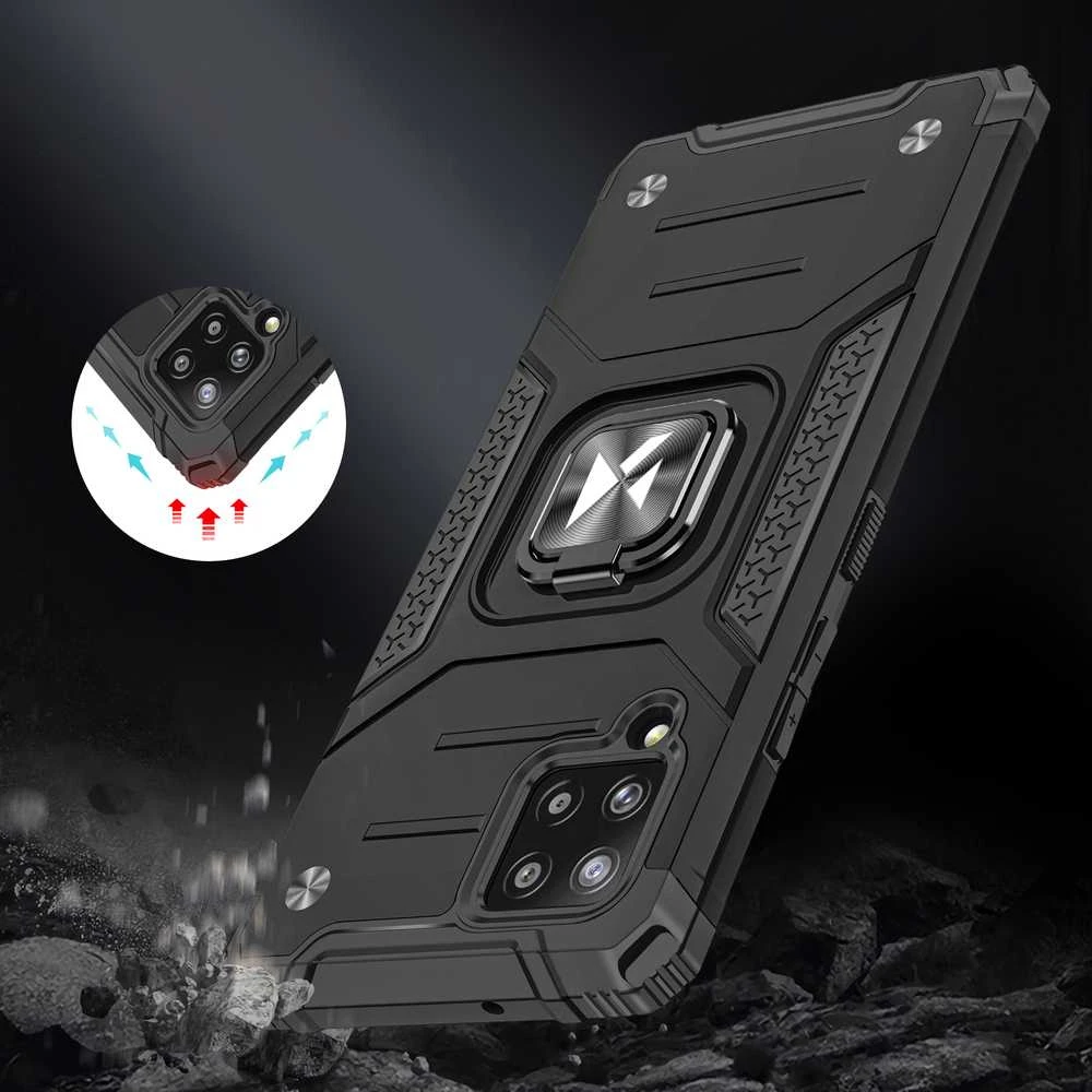 Dėklas Wozinsky Armored dėklo dangtelis + magnetinis laikiklis Samsung Galaxy A42 5G Ring Armor rožinė
