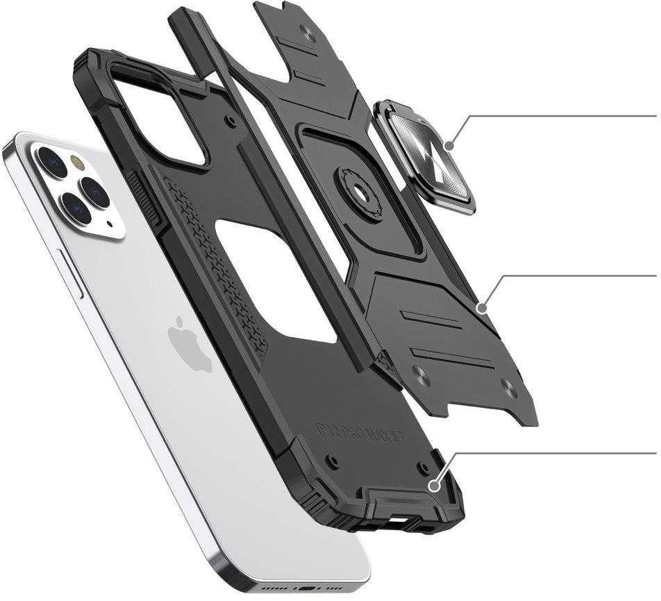 Dėklas Wozinsky Šarvuotas dėklo dangtelis + magnetinis laikiklis iPhone 13 Pro Ring Armor rožinis