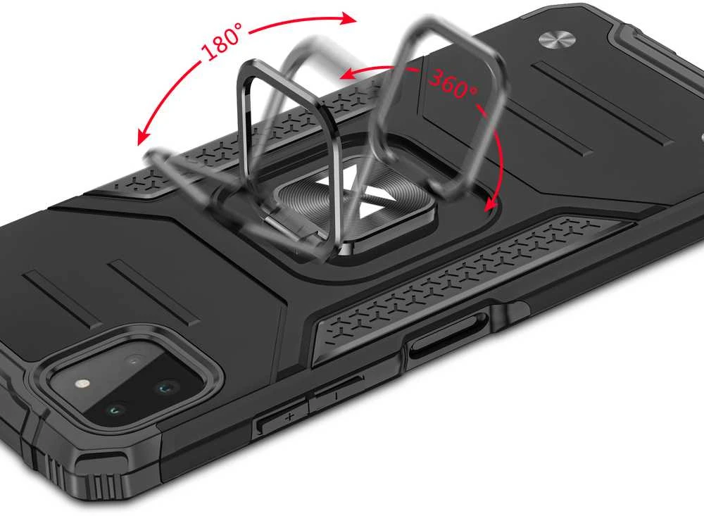 Dėklas Wozinsky Šarvuotas korpuso dangtelis + magnetinis laikiklis Samsung Galaxy A22 4G Ring Armor mėlynai