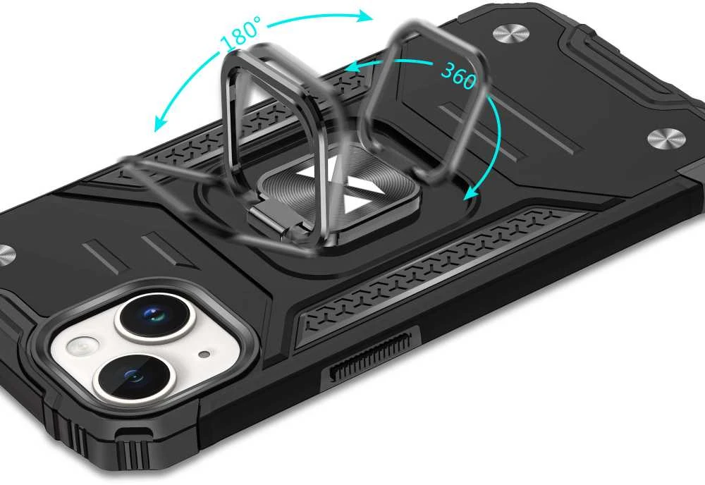 Dėklas Wozinsky Pancerne etui su laikikliu na palec do iPhone 15 Plus Ring Armor mėlyna