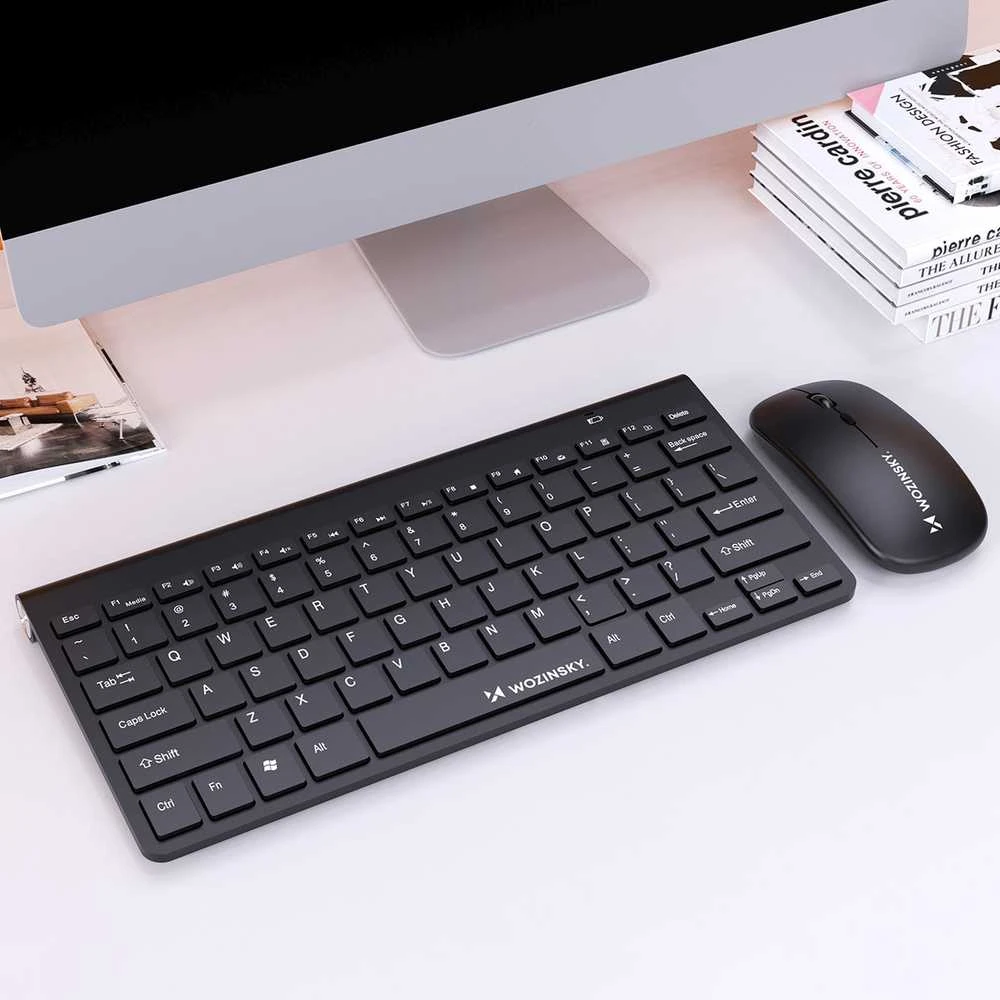 Wozinsky Belaidė klaviatūra + Compact Pelė Set - Juodas
