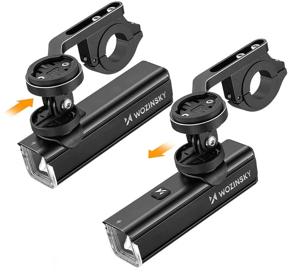 Wozinsky WSBLB3 priekinis (1000 lm) ir galinis USB-C dviračio žibintų komplektas – juodos spalvos