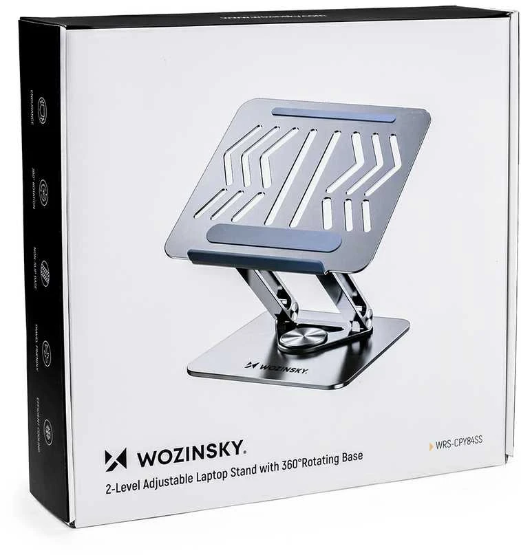 Wozinsky WRS-CPY84SS Aluminum nešiojamo kompiuterio stovas – sidabro spalvos