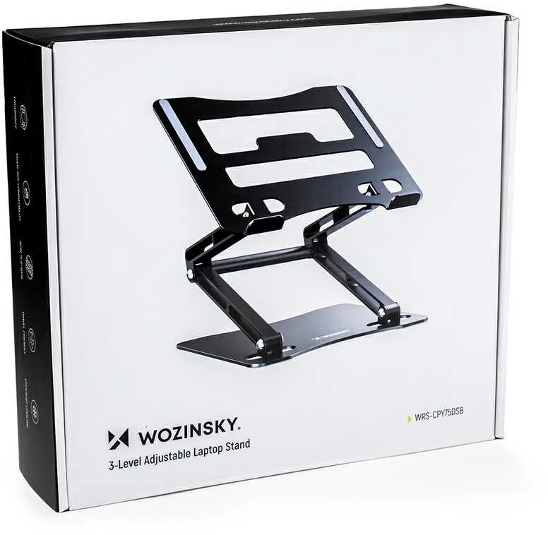 Wozinsky WRS-CPY75DSB nešiojamo kompiuterio stovas Aluminum – juodos spalvos