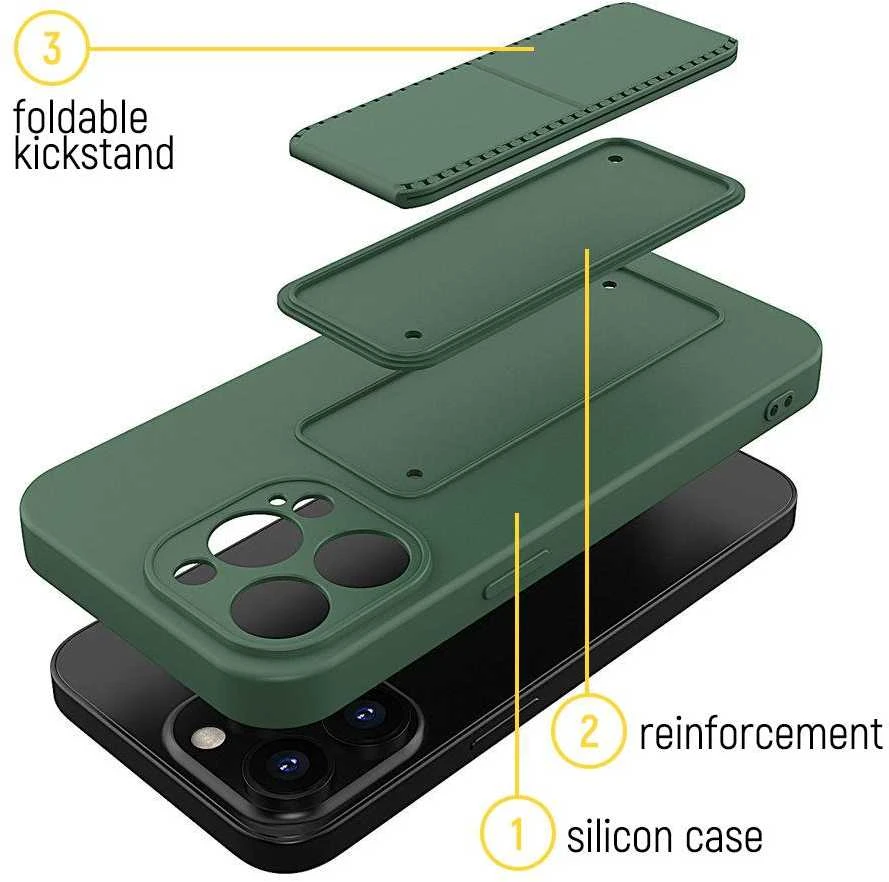 Wozinsky silikoninis dėklas su stovo dangteliu, skirtas Samsung Galaxy A72 4G Kickstand Case mėtų
